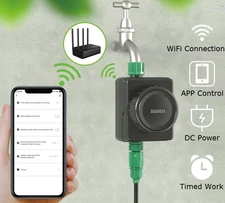 IGERESS Smart Hose Water Timer with WiFi App Control for Outdoor Yard Watering