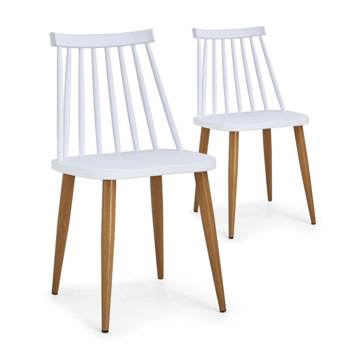 Chaise scandinave design Estelle lot de 2 chaises en bois de hêtre blanc