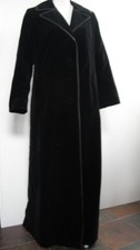 Vintage Maxi Coat Black Velveteen With Satin Piping Canadian made