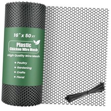 Toolterritary Plastic Wire Mesh,Chicken Wire Fencing for 16IN x 50FT Black 0.96 per foot