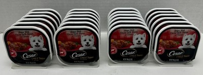 x24 Cesar Angus Beef With Bacon & Cheese Wet Dog Food  Loaf & Topper BB: 2027