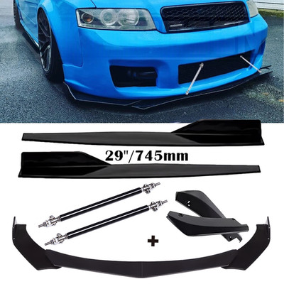 Front Rear Bumper Lip Spoiler Splitter Glossy Black For Audi A4 B6 A5 A6 A7 S8