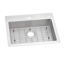 Elkay ECTSRAD25226TBG1 25x22x6 Single Bowl Dual Mount Stainless Steel Sink Kit