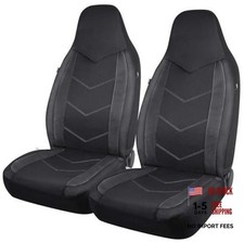 Car Seat Covers - High Back Front Sports Carbon Fiber Mesh High Back Black
