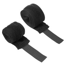 1Set Guantoni Elastici Lunghi 98"&197" per Muay Thai, Nero