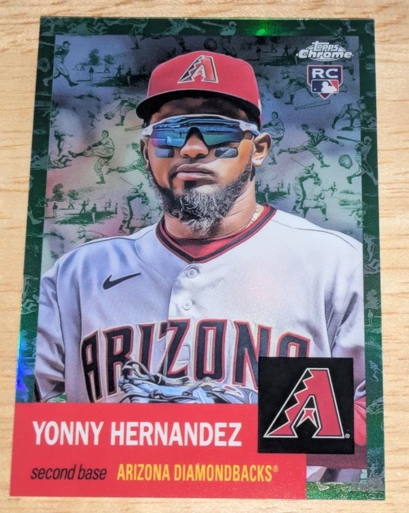 Yonny Hernandez 2022 Topps Chrome Platinum Anniversary Green Toile RC #'ed /99