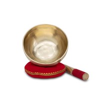 Campana Tibetana 7 Metalli Meditazione Ciotola 18cm Tono LA Battacchio Cuscino