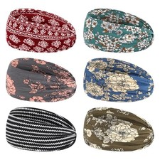 6Pcs Headbands Paisley Bandanas Head Bands Sweat Band Hair Multi-colored-4