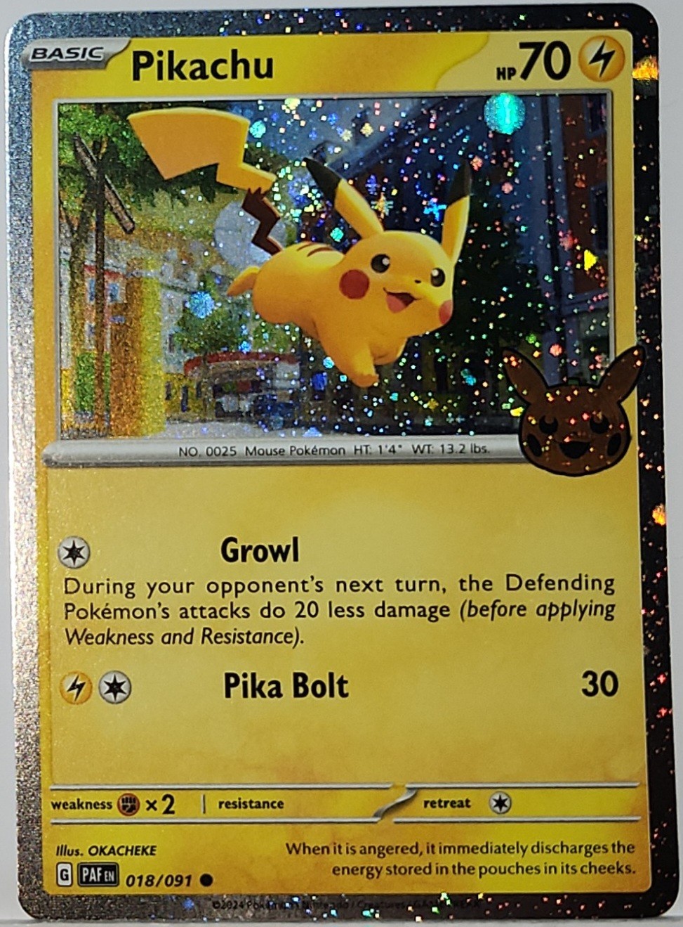 Fart Swirl 🌀 Pikachu 018 Cosmos Holo Bleed Error Rare Pokémon TCG 28