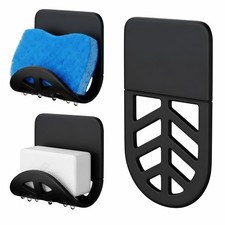 Silicone Sponge Holder with Adhesive Mount, Bathroom  Kitchen Sink Caddy wit...