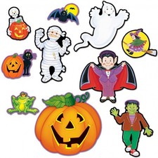 Halloween Cutouts Set Size 5" to 12" Paper 10 Pack Halloween Decorations