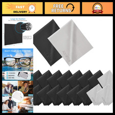 18 Pack Microfiber Cleaning Cloths - Lenses, Screens, Eyeglasses, Cameras, TVs