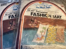 Lot Of 2- The Wet Set- Vintage 1985 Fashion Mat Pool Float 59720 Palm Trees