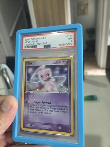 **BIG SWIRL** 2006 POKEMON EX HOLON PHANTOMS #111 MEW-HOLO PSA 7