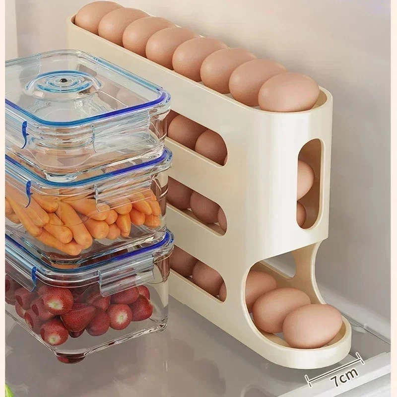4-layer Slide Egg Storage Box Ladder Style Egg Box Storage Refrigerated