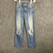 MOTHER  RASCAL ANKLE SNIPPET CHEW Jeans Womens Size 26 PUSH THE ENVELOPE