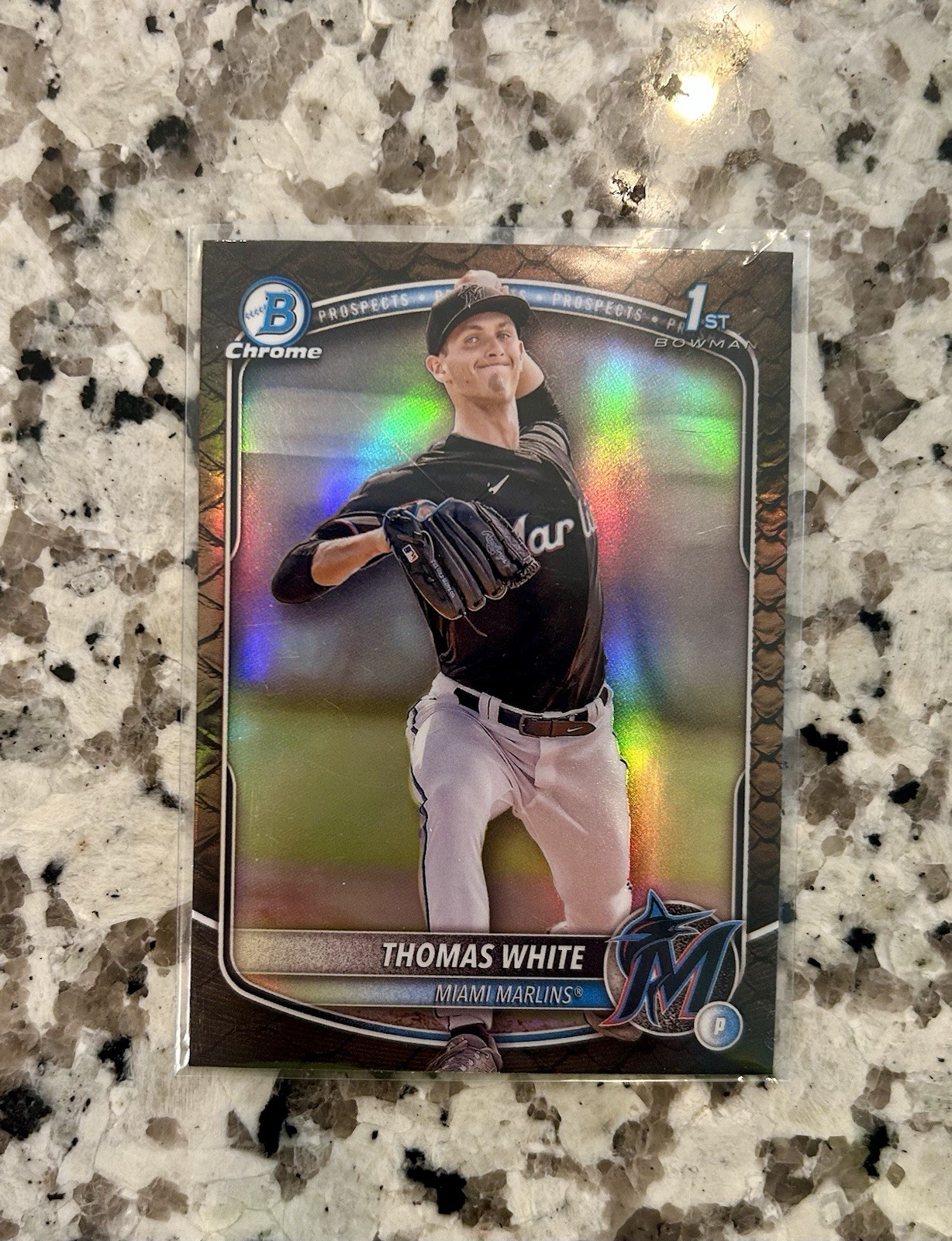 Thomas White 2025 Bowman Chrome 1st Reptilian Refractor #BCP-69 Miami Marlins