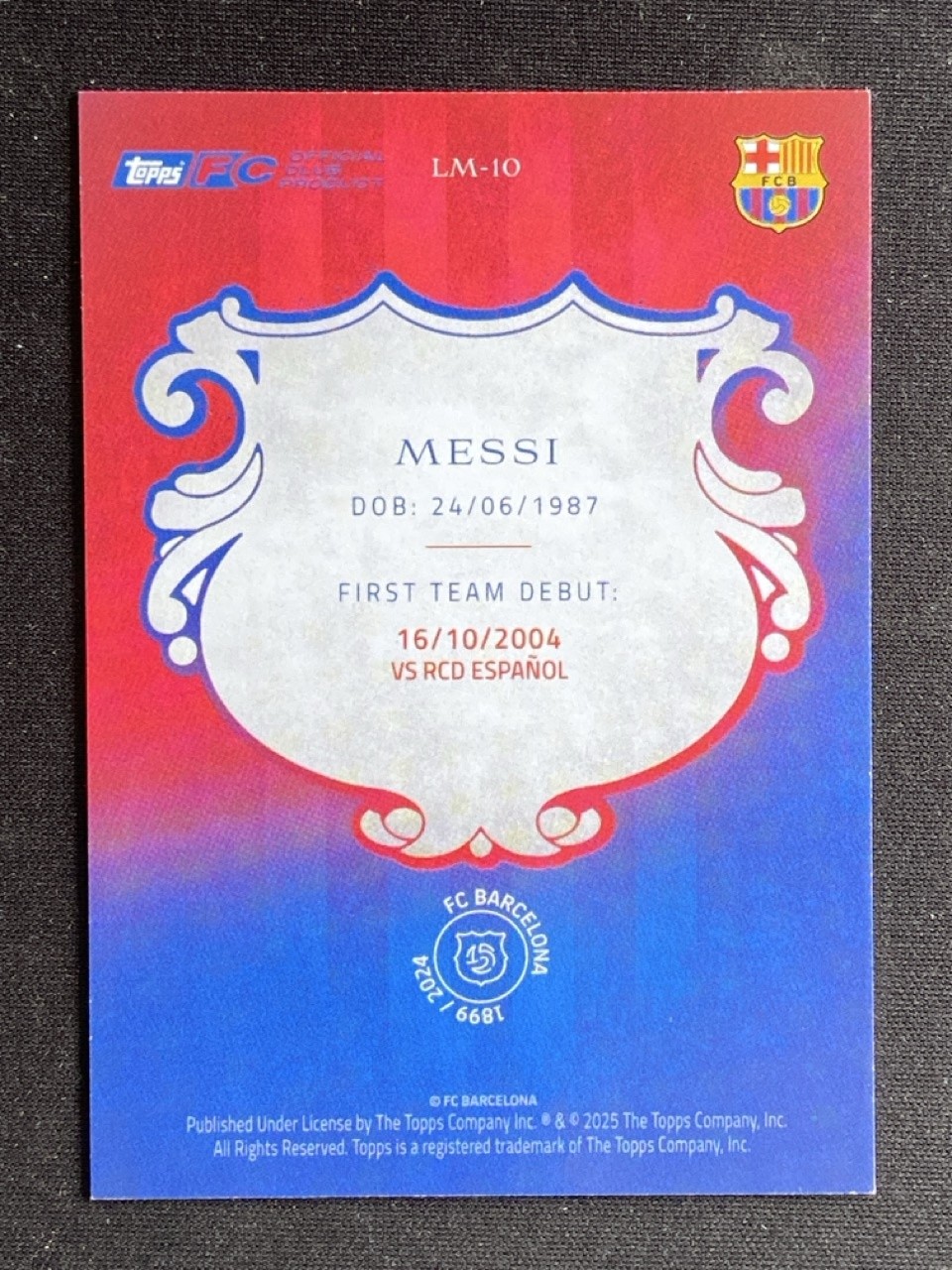 Messi 2023-24 Topps FC Fc Barcelona /75 #LM-10 view 2