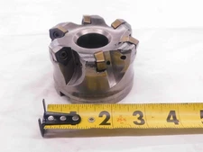 3" O.D. COOLANT THRU FACE MILL 1 1/4 PILOT 1/2 KEY HOLDS 6 INSERTS 3.0 INDEXABLE