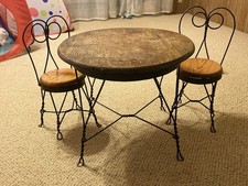 Antique Vintage Children s Ice Cream Parlor Table 2 Chairs
