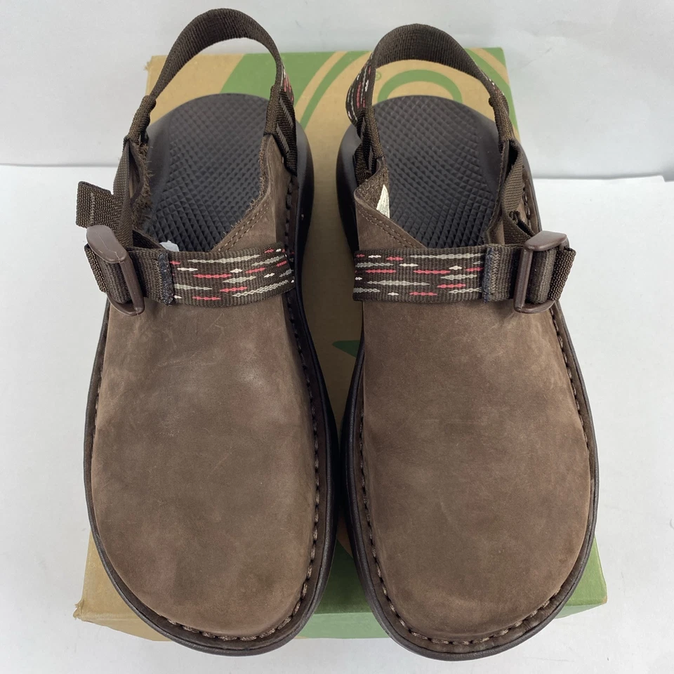 Sapato Chaco Toecoop Wmn Tamanho 9 Couro Marrom Nubuck Biqueira Fechada Mules Tamancos Slip Ons - Imagem 2 de 4