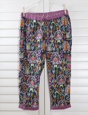 SUNDANCE Catalog NWT Leia Ikat Print Pull On Pants in Indigo Size Medium