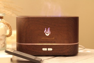 Wooden Aromatherapy Humidifier - Quiet Ultrasonic With LED Light & Auto Shut Off