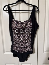 Women  s Swimsuit For All One Piece Bathing Suit Size 22 Cinch Waist