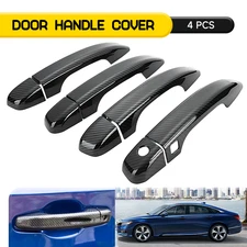 4Pcs Carbon Fiber Door Handle Covers Trim For 18-22 Honda Accord Front Rear Set