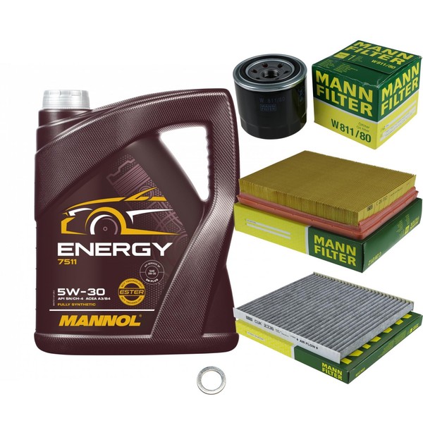 Mann Inspektionspaket 5L Mannol Energy 5W-30 FüR KIA Carens III 2.0 Cvvt 1.6-image