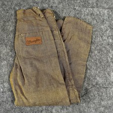 Vintage Girls Wrangler Sanforized Pants Size 8 Brown Straight Leg Western Jeans
