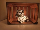 Vintage 6.5"  Meyda Tiffany Pig Accent Lamp Stained Glass