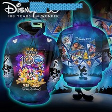 Disney 100 Years Of Wonder Celebration Happy Anniversary Hoodie Full Size S-5XL