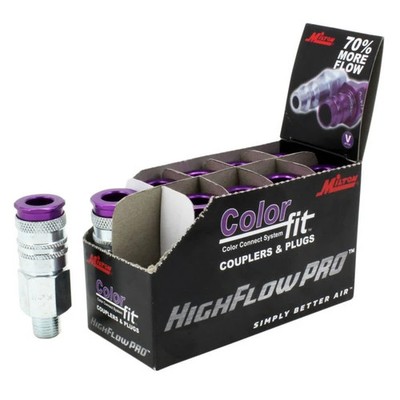 Milton 765VC, ColorFit V-Style Pneumatic Coupler, Purple (Pack of 30 pcs)