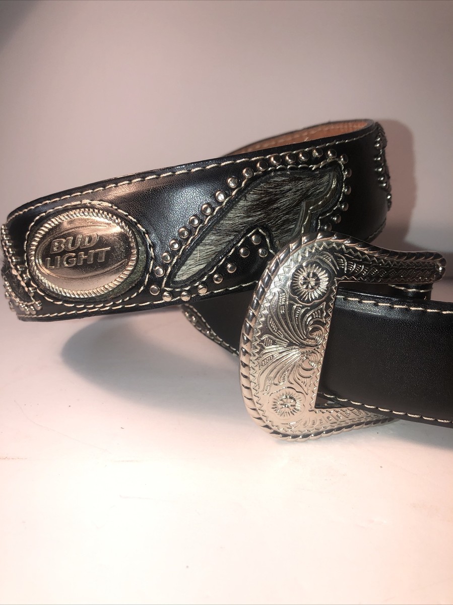 Black hair on‎ hide belt Cowhide Belts - Speckled Black Hair On Hide — Farmericana  main image 4