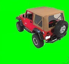Spice Soft Top Canvas 3 Clear Windows 97-06 For Jeep Wrangler Spice Soft Top Canvas 3 Clear Windows 97-06 For Jeep Wrangler