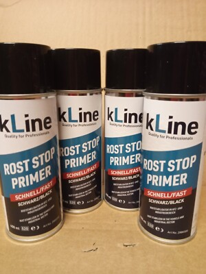 4 x K-Line   Schwarz   Rostschutzprimer ,a 400ml, Rost Stop Primer, kLine