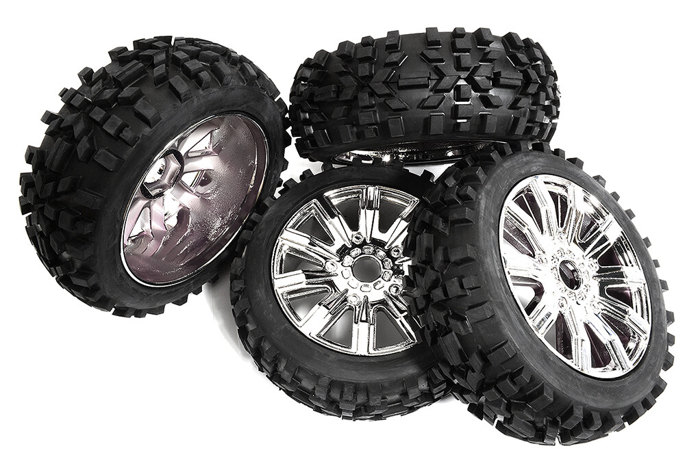 Tires, Wheels & Inserts TK52 Style w/ 17mm Hex for 1/8 Buggy Size