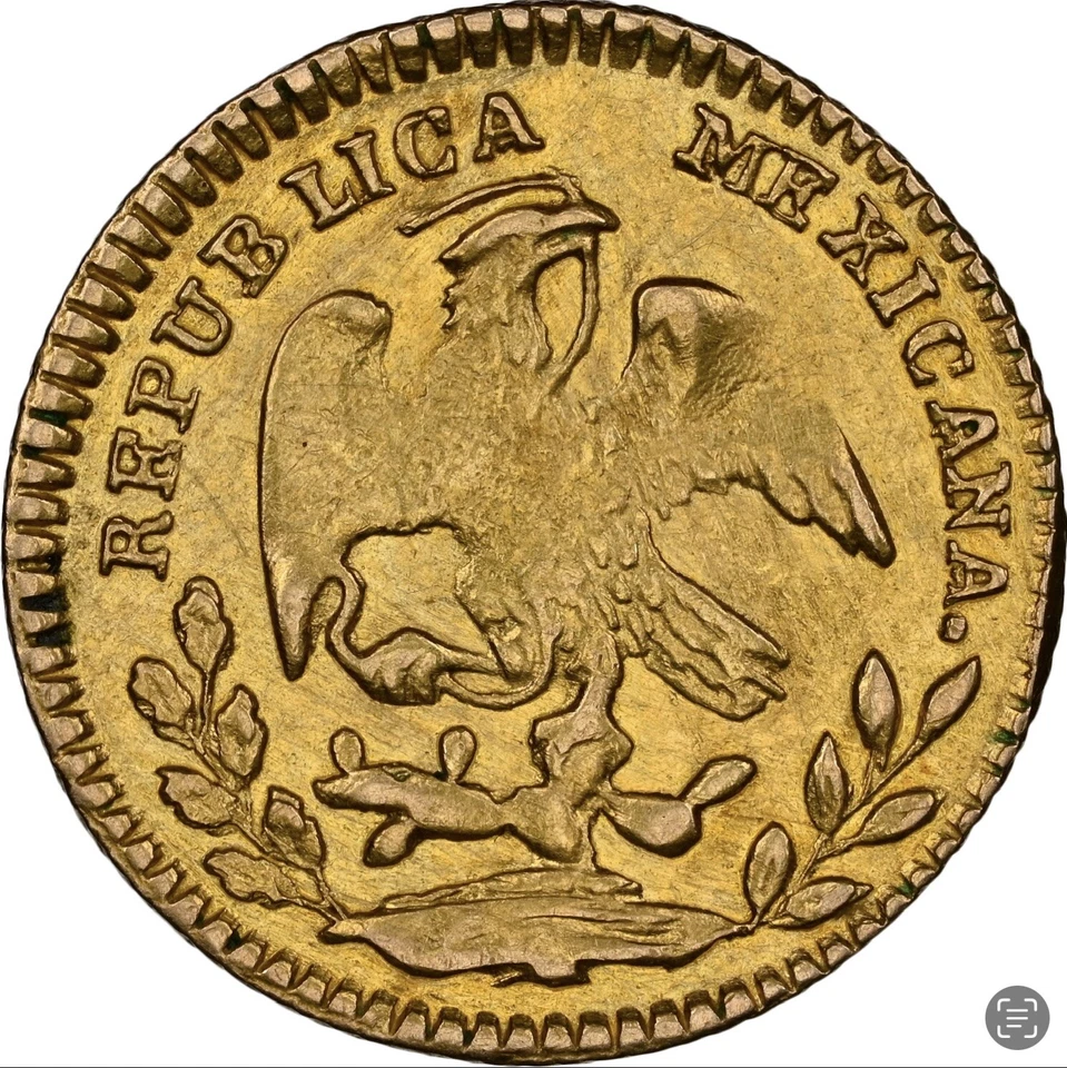 1857GO PF MEXICO 1/2 ESCUDO AU DETAILS “SPECIAL LABEL” - Image 3 of 4