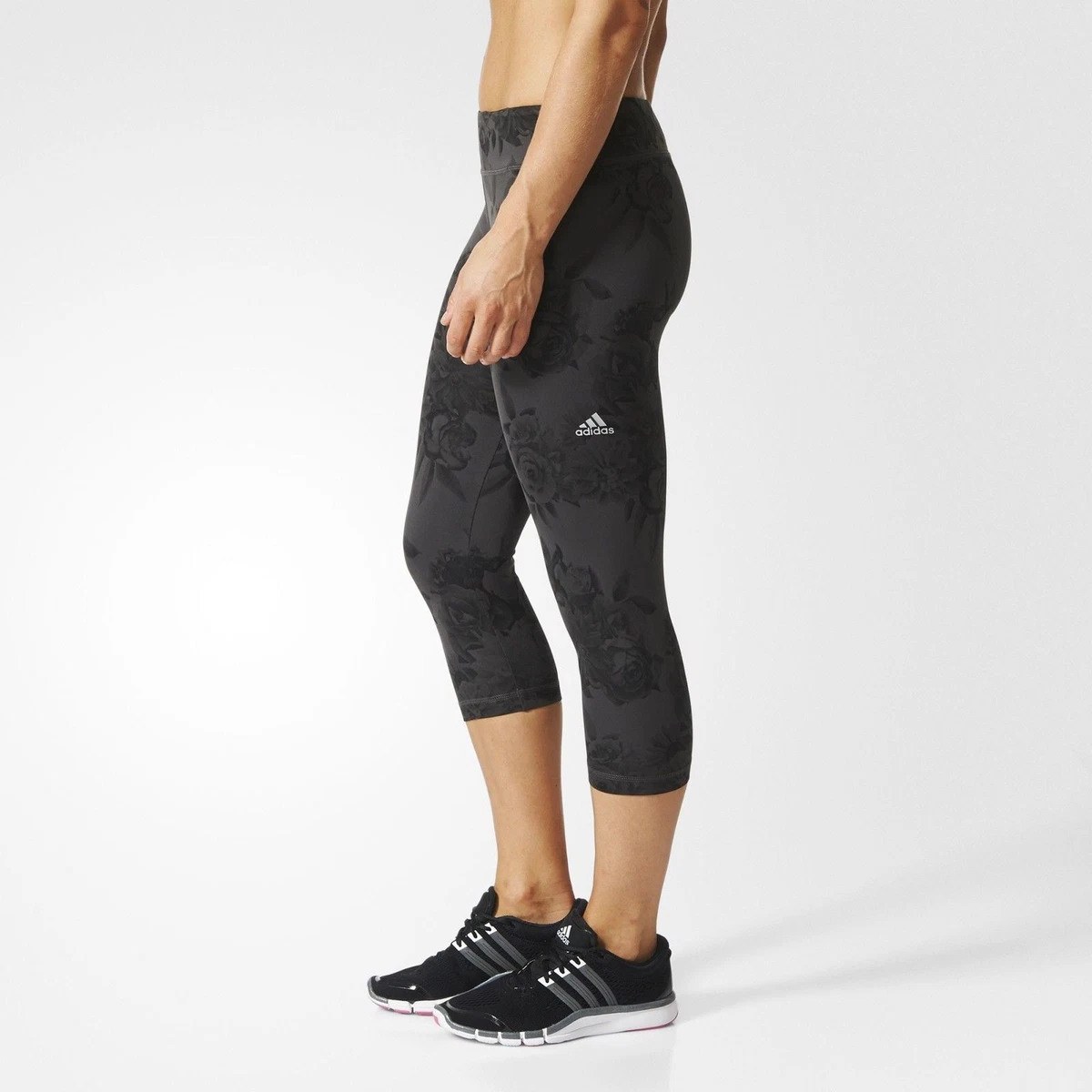 Adidas FLORAL PRINT CAPRI TIGHT Techfit CLIMALITE Legging Yoga