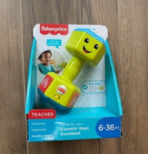 Fisher-Price Laugh  Learn Countin  Reps Dumbbell Lights Up New In Box