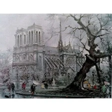 Maurice Legendre Cathedral Notre Dame Vivani Square Framed Art Print