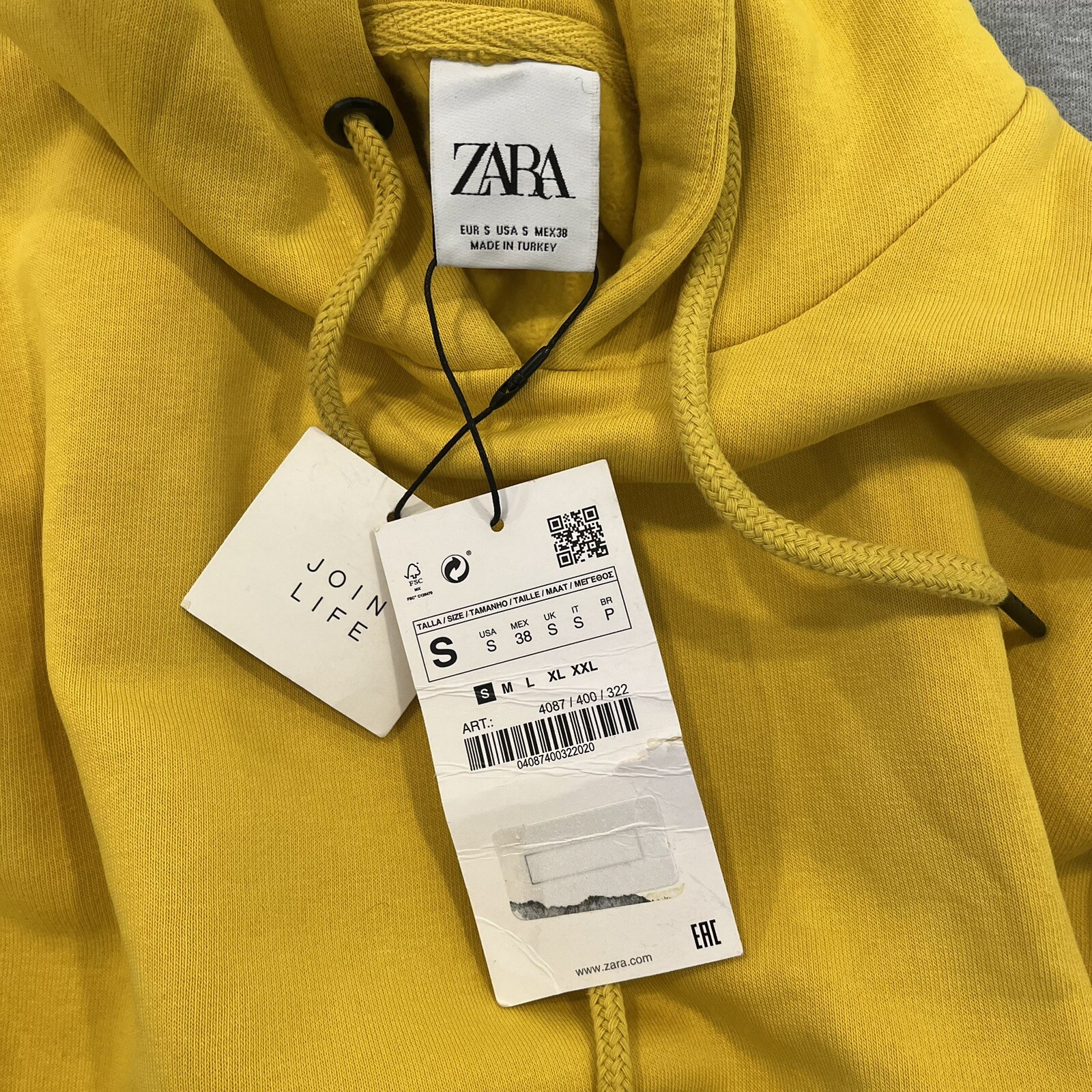 Zara Hoodie Pullover Sweatshirt Hooded Mens Size Small New With Tags eBay