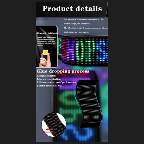 Flexible Programmable LED Sign Matrix Panel DIY Scrolling Message Display Board - Picture 9 of 10