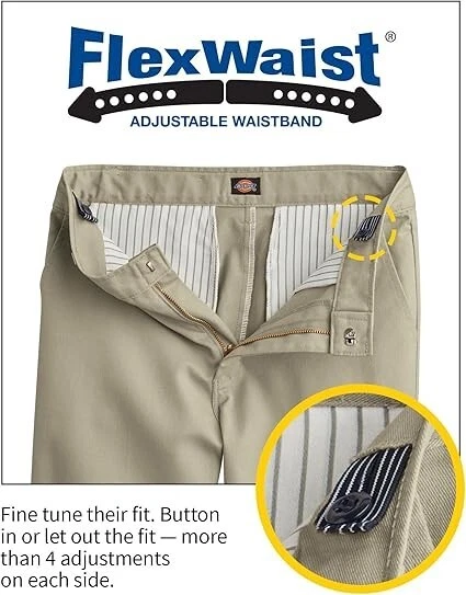 Dickies Khaki Boy's Flex Waist Stretch Pant, Khaki - Image 3 of 3