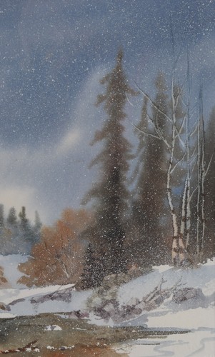 Elaine Fleming Original Watercolor Painting Canadian Alberta Listed Distant Sun - Picture 6 of 17