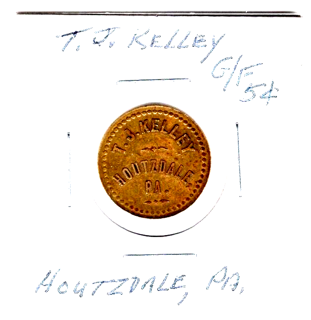 Trade Token Houtzdale, PA T.J.Kelley G/F 5c eBay