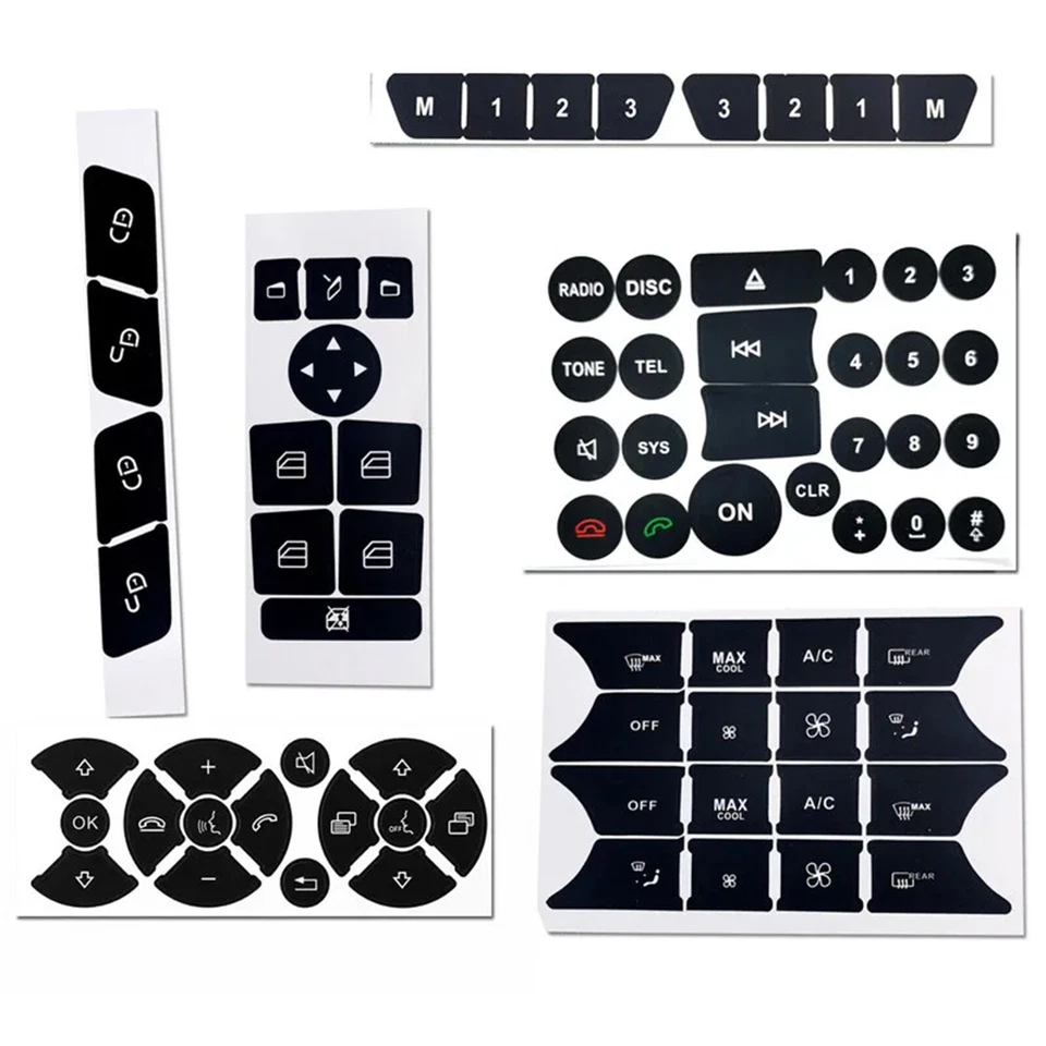 Button Repair Kits Window Switch Sticker For Mercedes-Benz C250 CLA200 C300 C200 Foto 4 de 4