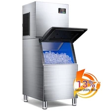 500Lbs/24H Ice Maker Machine 320Lbs Storage Bin & Rapid 11-20 Min Ice Cycles