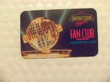Collectable Universal Studios Hollywood Fan Club Membership Card Vintage